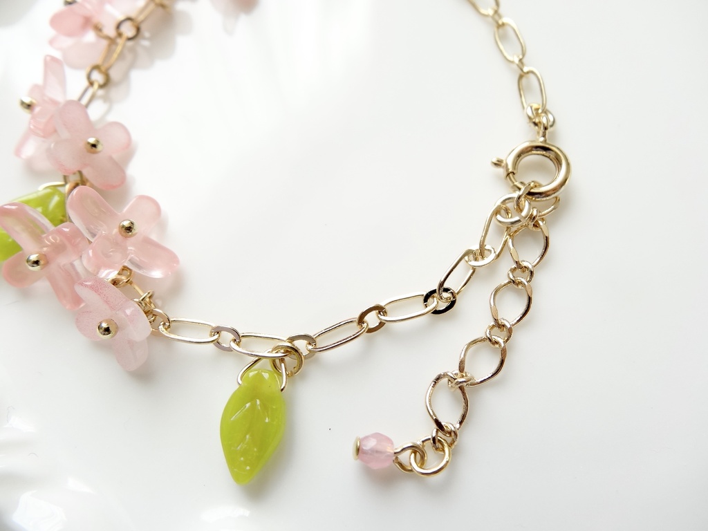 アリッサム・花冠のブレスレット・ピンク