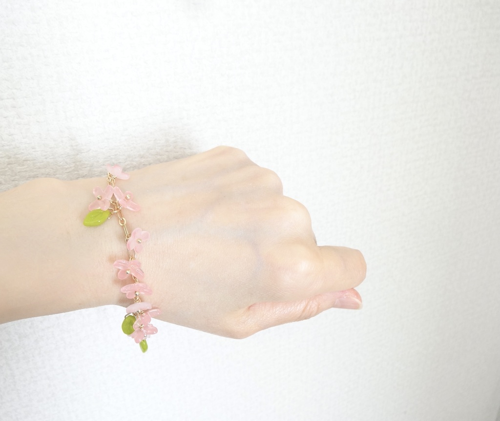 アリッサム・花冠のブレスレット・ピンク