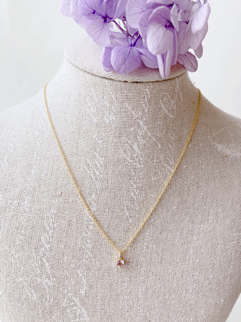 ピンクアメジスト&silver925/K18GP・リトルスター・ヴェルメイユ仕立て