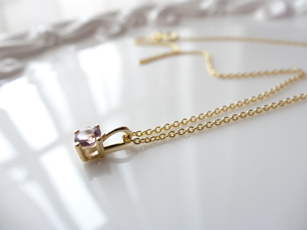 ピンクアメジスト&silver925/K18GP・リトルスター・ヴェルメイユ仕立て