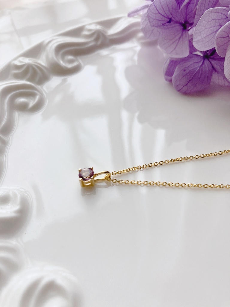 ピンクアメジスト&silver925/K18GP・リトルスター・ヴェルメイユ仕立て