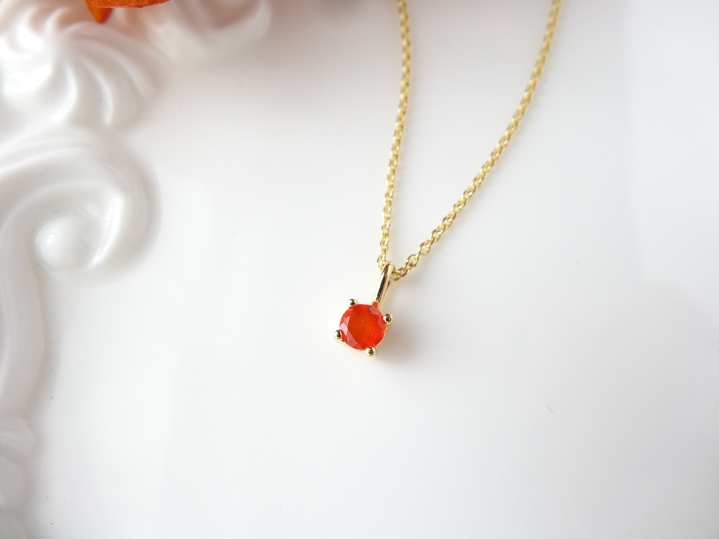 カーネリアン&silver925/K18GP・リトルスター・ヴェルメイユ仕立て