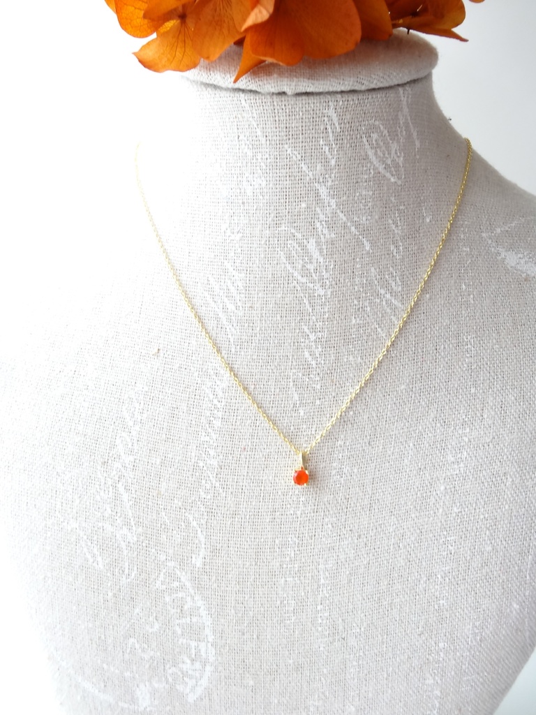 カーネリアン&silver925/K18GP・リトルスター・ヴェルメイユ仕立て