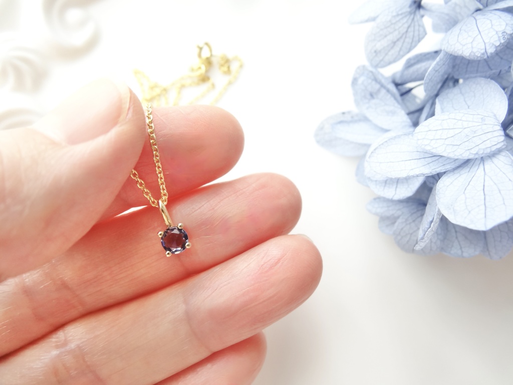 アイオライト&silver925/K18GP・リトルスター・ヴェルメイユ仕立て