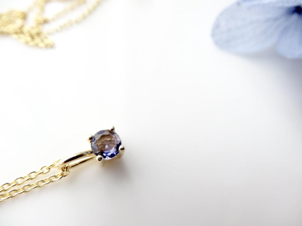 アイオライト&silver925/K18GP・リトルスター・ヴェルメイユ仕立て