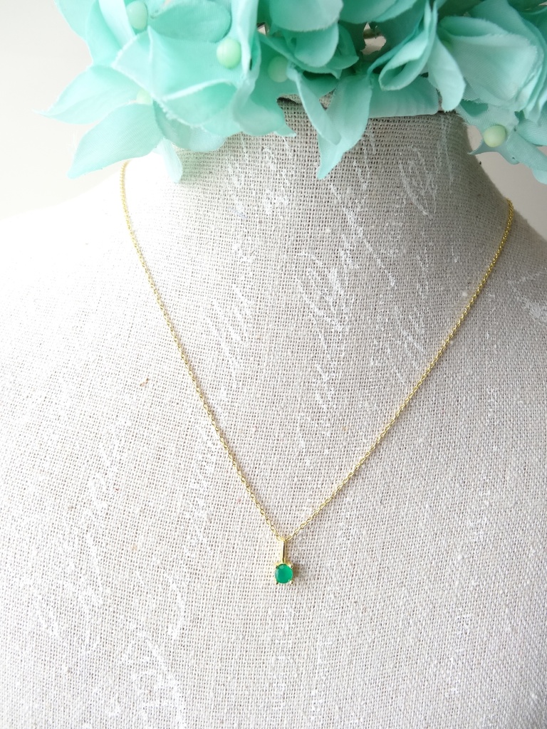 グリーンオニキス&silver925/K18GP・リトルスター・ヴェルメイユ仕立て