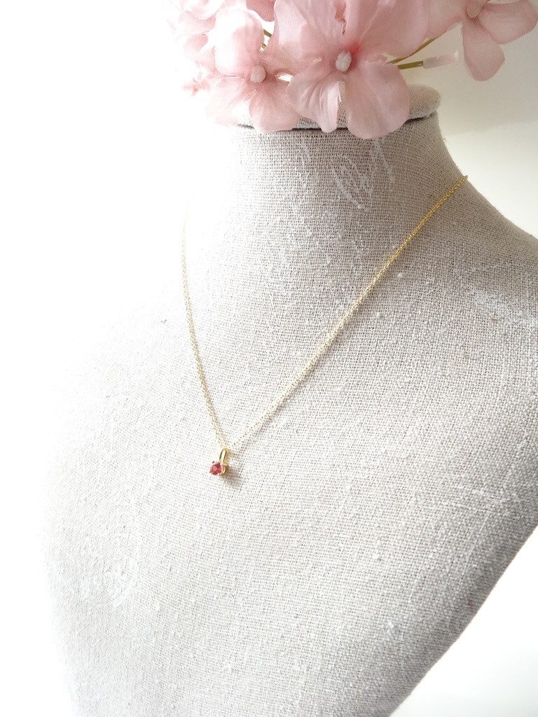 ピンクトパーズ&silver925/K18GP・リトルスター・ヴェルメイユ仕立て