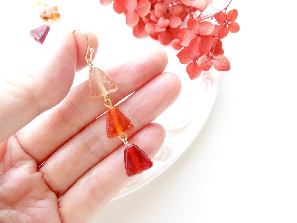 金魚さがし *レッド*・ピアス(イヤリングOK)