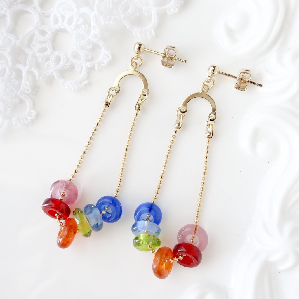 レインボードーナツ・ピアス