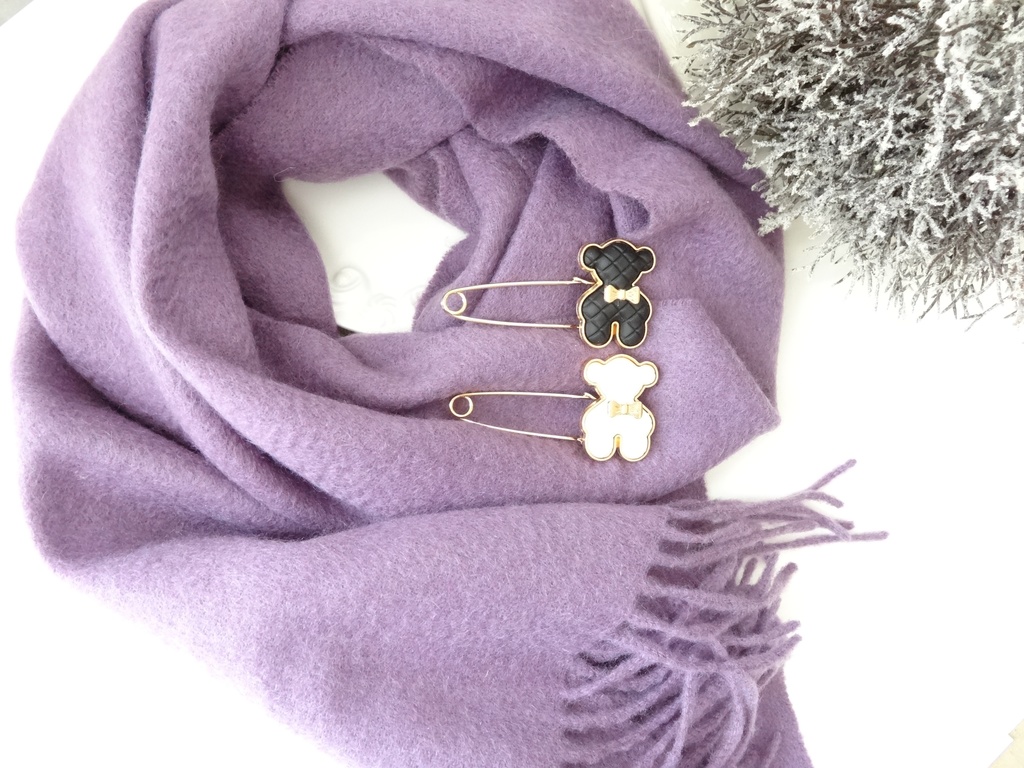 再販*キルティングベアのストールピン