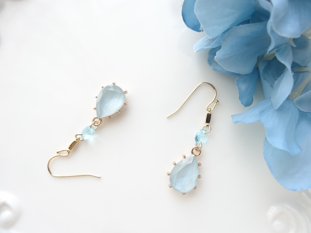 冬の水たまりピアス(イヤリングOK)