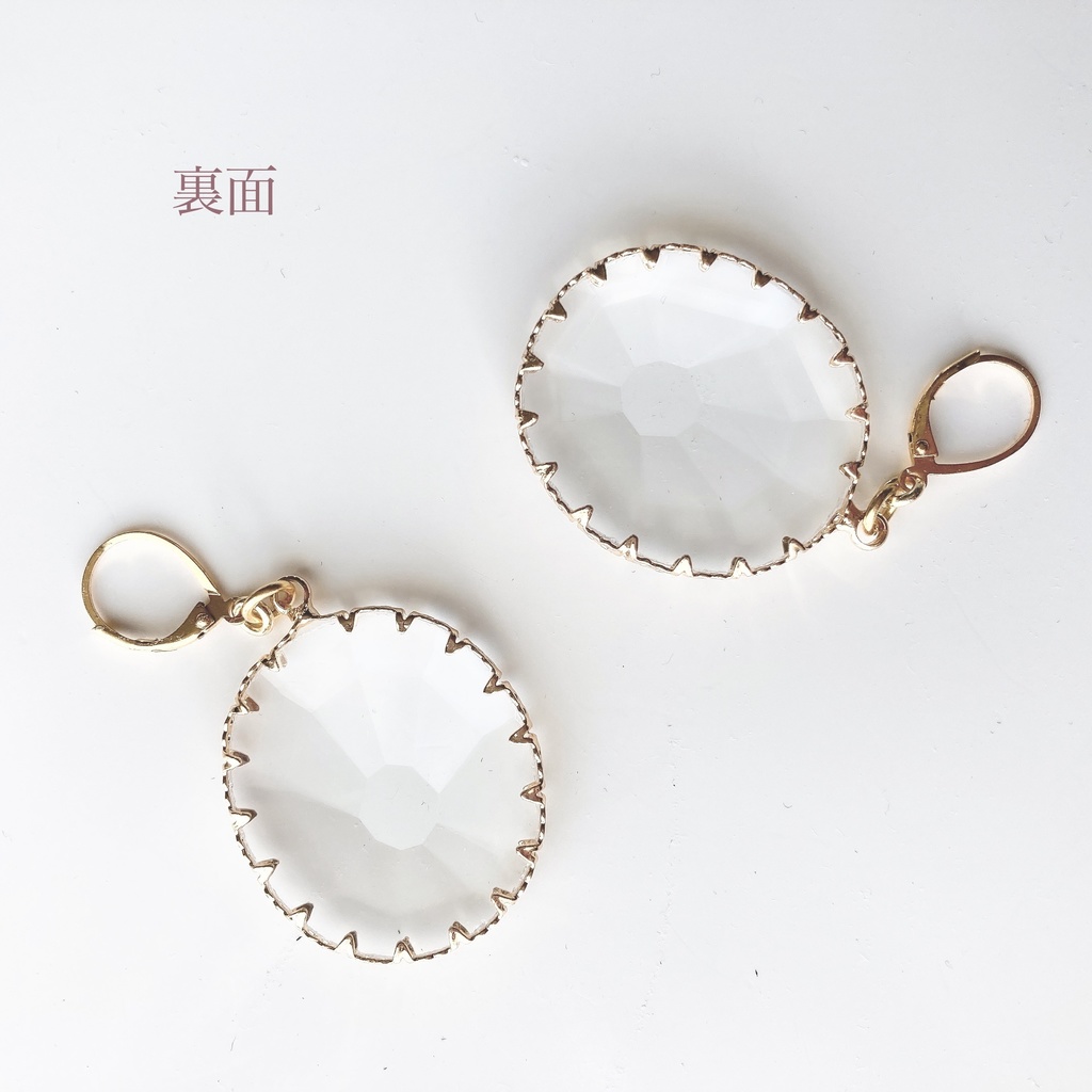 大ぶりピアス・冬の水たまり(イヤリングOK)