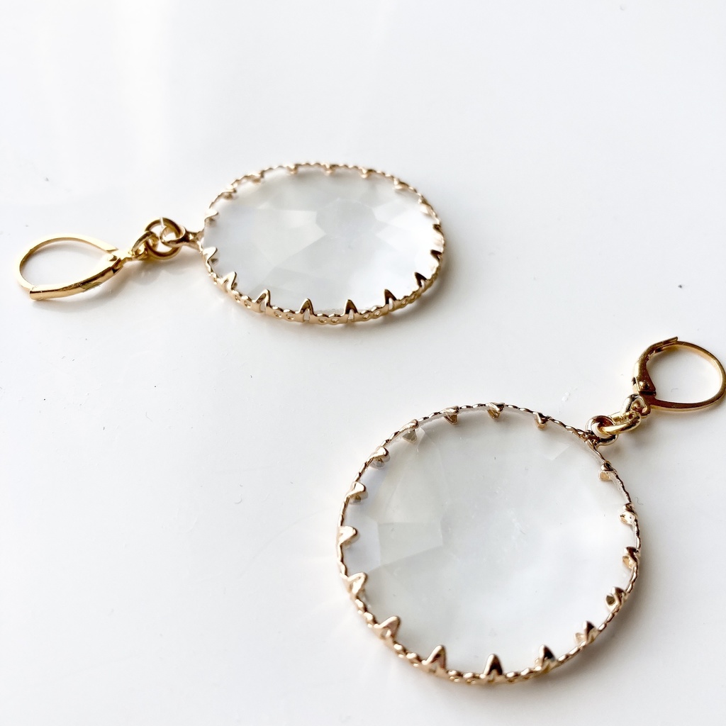 大ぶりピアス・冬の水たまり(イヤリングOK)