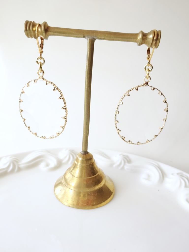 大ぶりピアス・冬の水たまり(イヤリングOK)