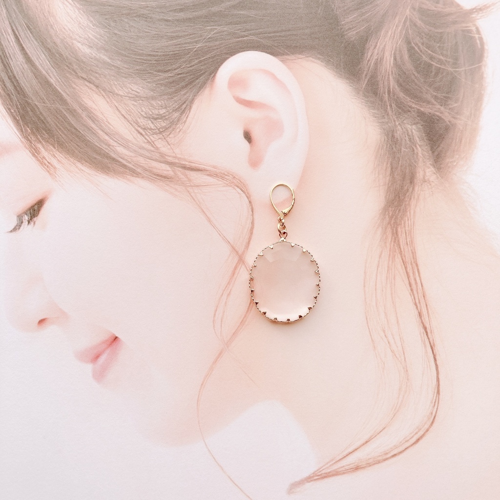 大ぶりピアス・冬の水たまり(イヤリングOK)