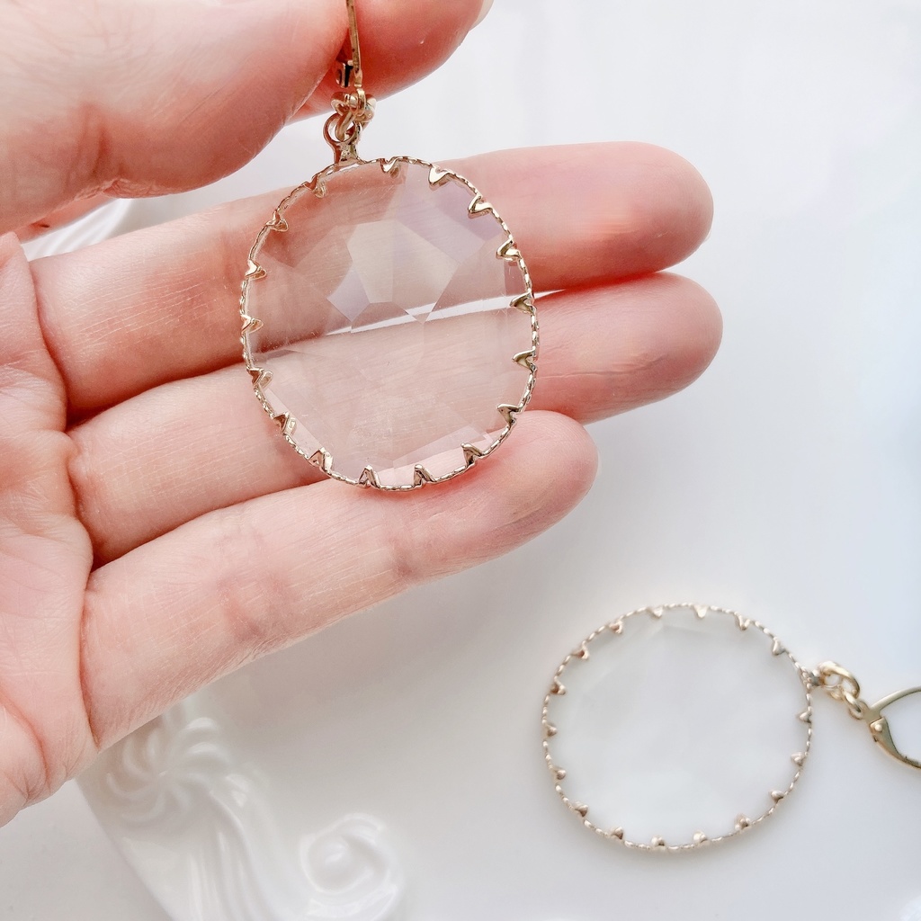 大ぶりピアス・冬の水たまり(イヤリングOK)