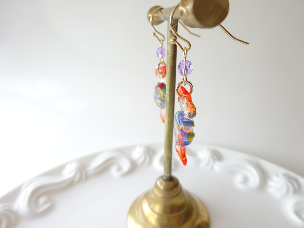 ガラス製・レトロキャンディーB(イヤリングOK)