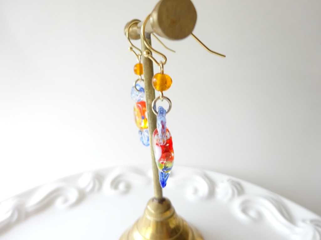 ガラス製・レトロキャンディーA(イヤリングOK)