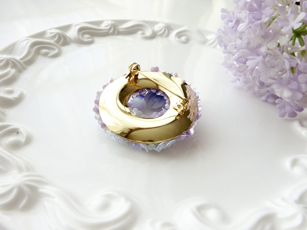 フラワーリースブローチ・すみれ