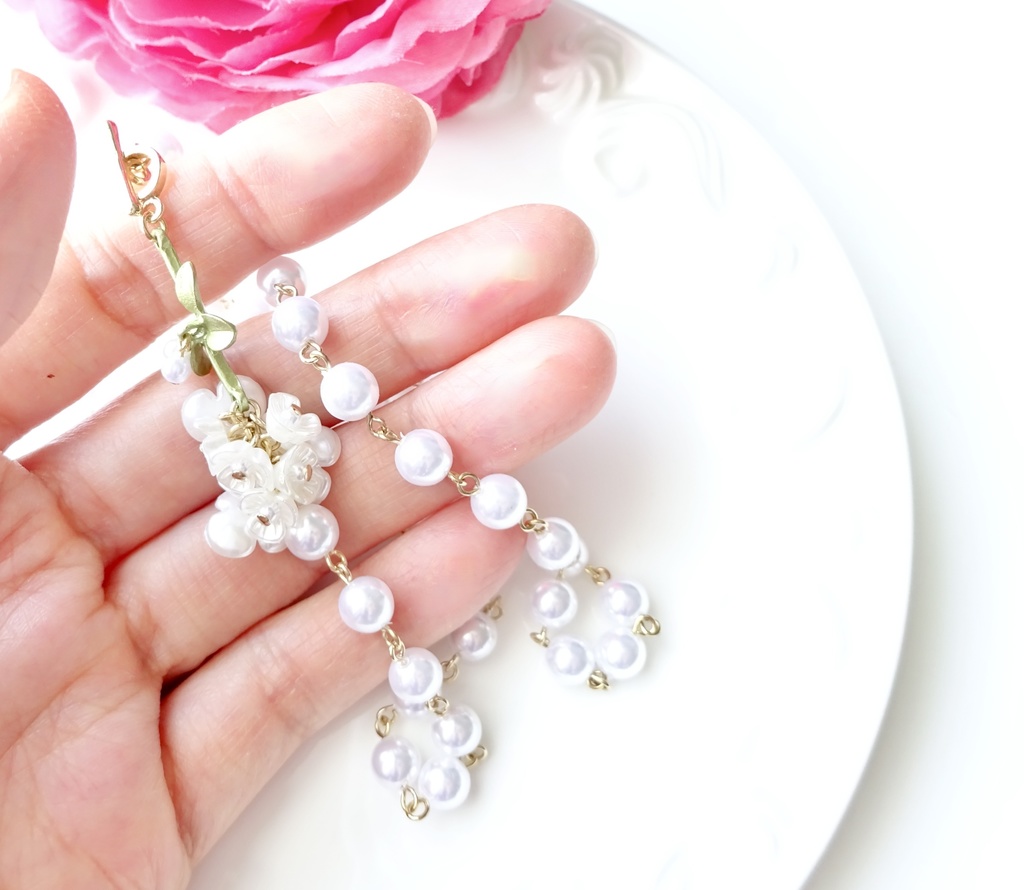 パールフラワーネックレス