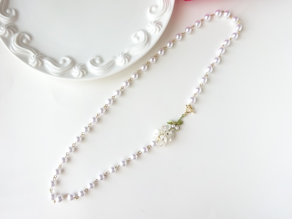 パールフラワーネックレス