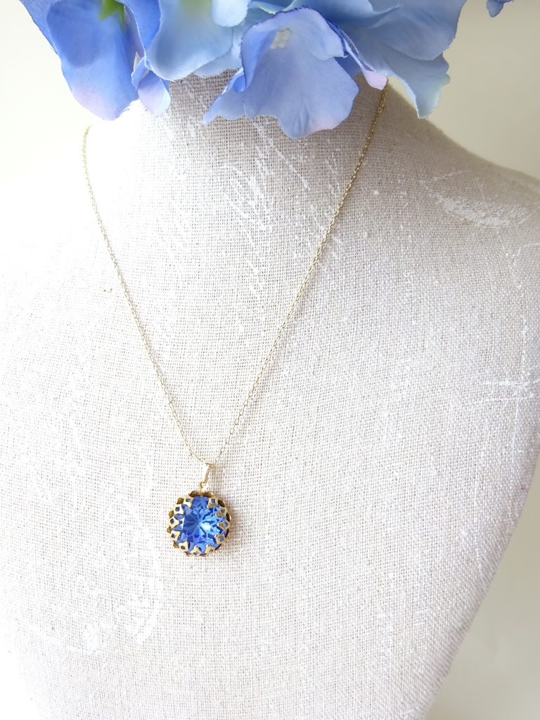 ステンドグラスフラワー・サファイアブルー