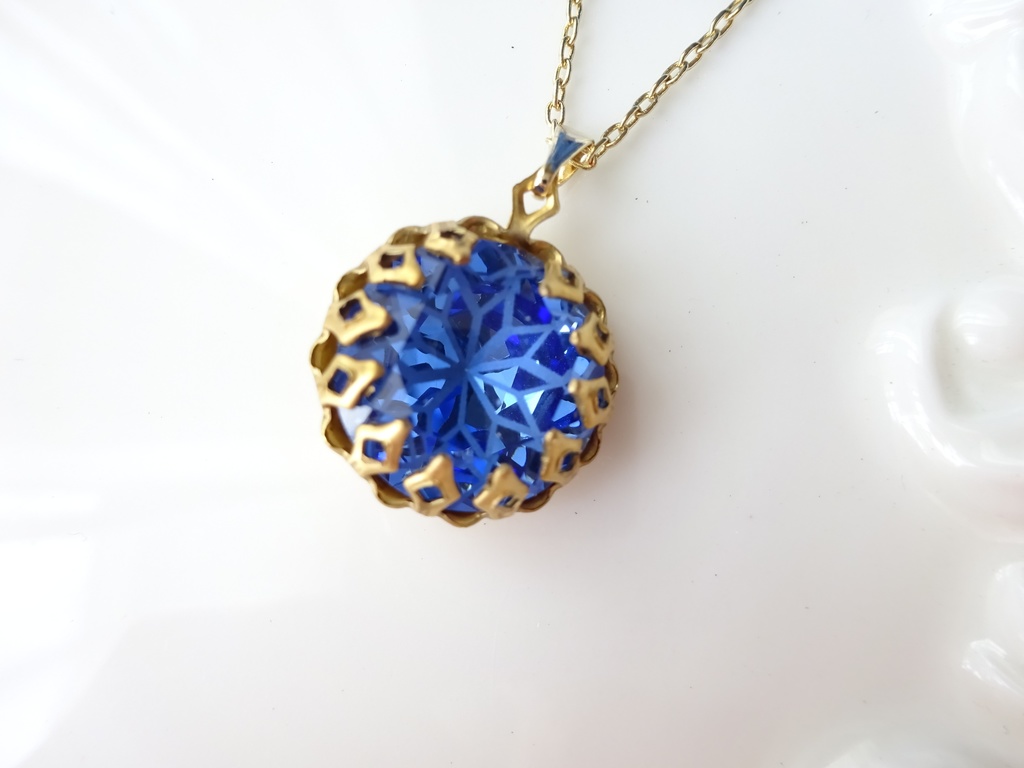 ステンドグラスフラワー・サファイアブルー