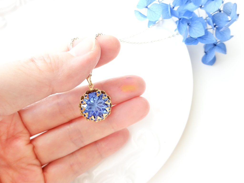 ステンドグラスフラワー・サファイアブルー