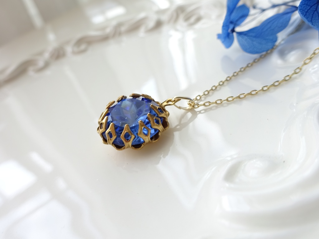 ステンドグラスフラワー・サファイアブルー