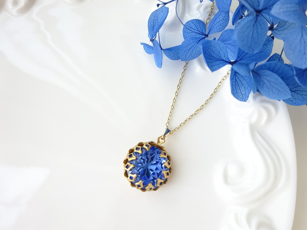 ステンドグラスフラワー・サファイアブルー