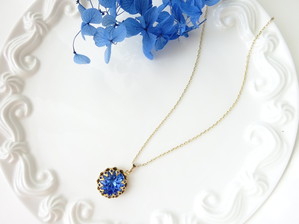 ステンドグラスフラワー・サファイアブルー