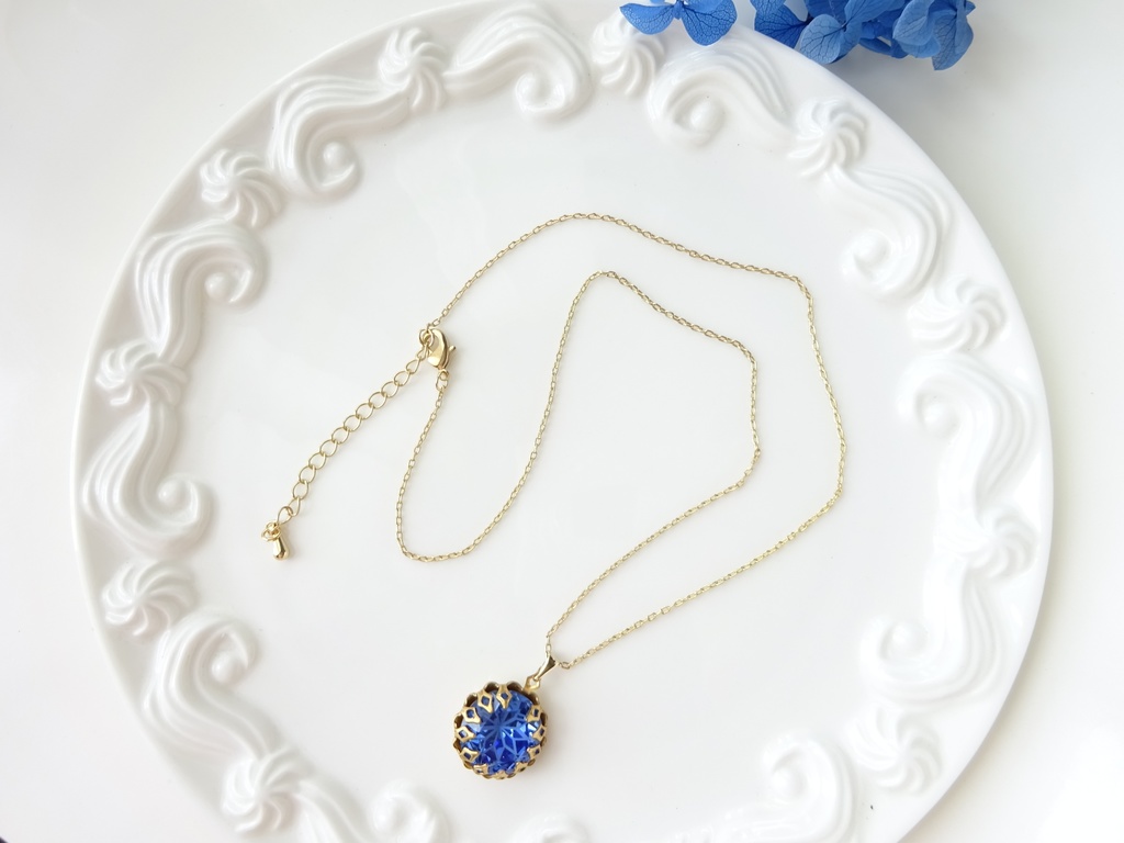 ステンドグラスフラワー・サファイアブルー