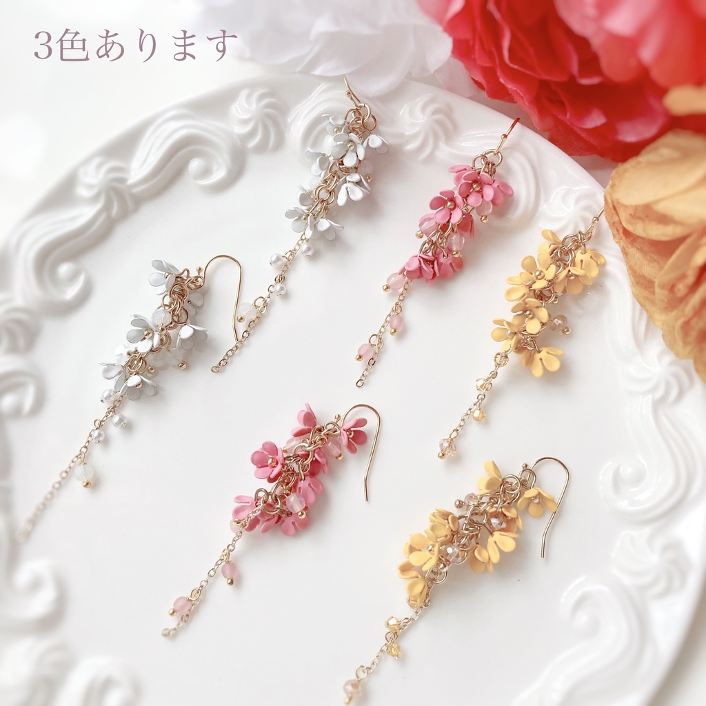 金木犀のピアス(イヤリングOK)