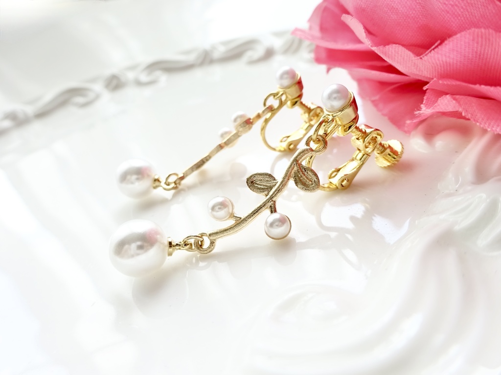 パールツリーイヤリング