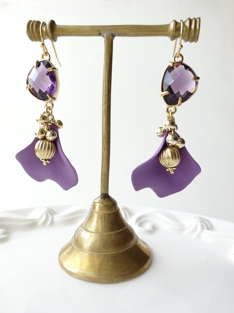 クリスマスポプリピアス パープル(イヤリングOK)