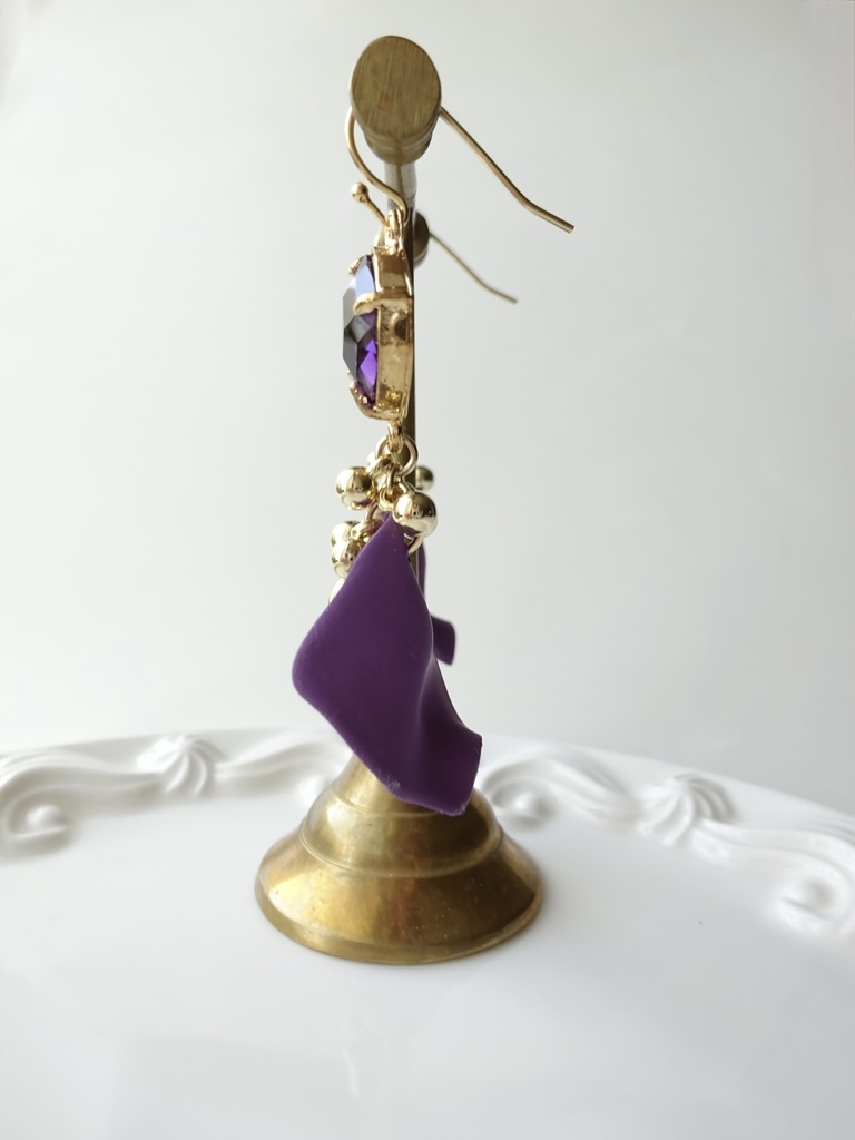 クリスマスポプリピアス パープル(イヤリングOK)