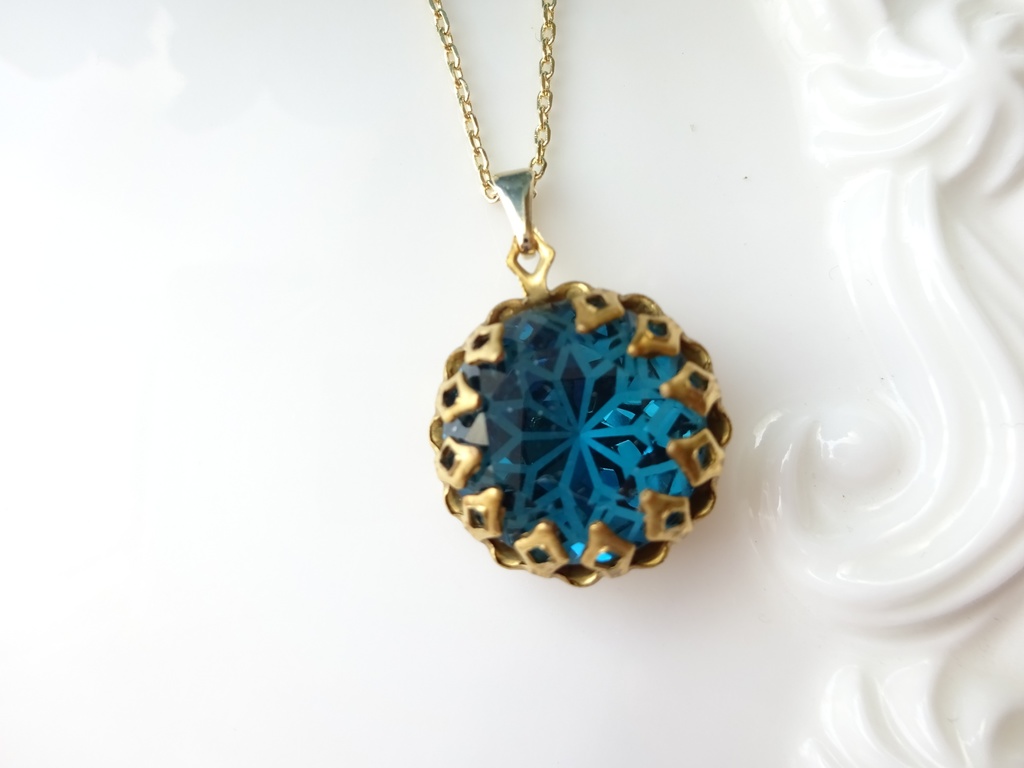 再販*ステンドグラスフラワー・マリンブルー