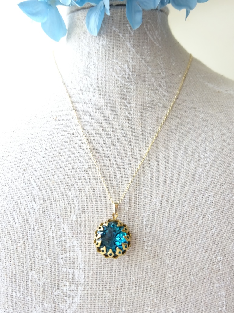 再販*ステンドグラスフラワー・マリンブルー