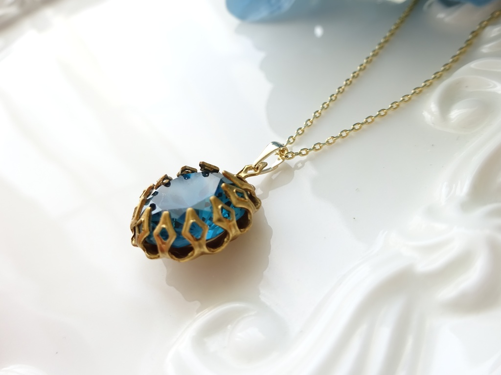 再販*ステンドグラスフラワー・マリンブルー