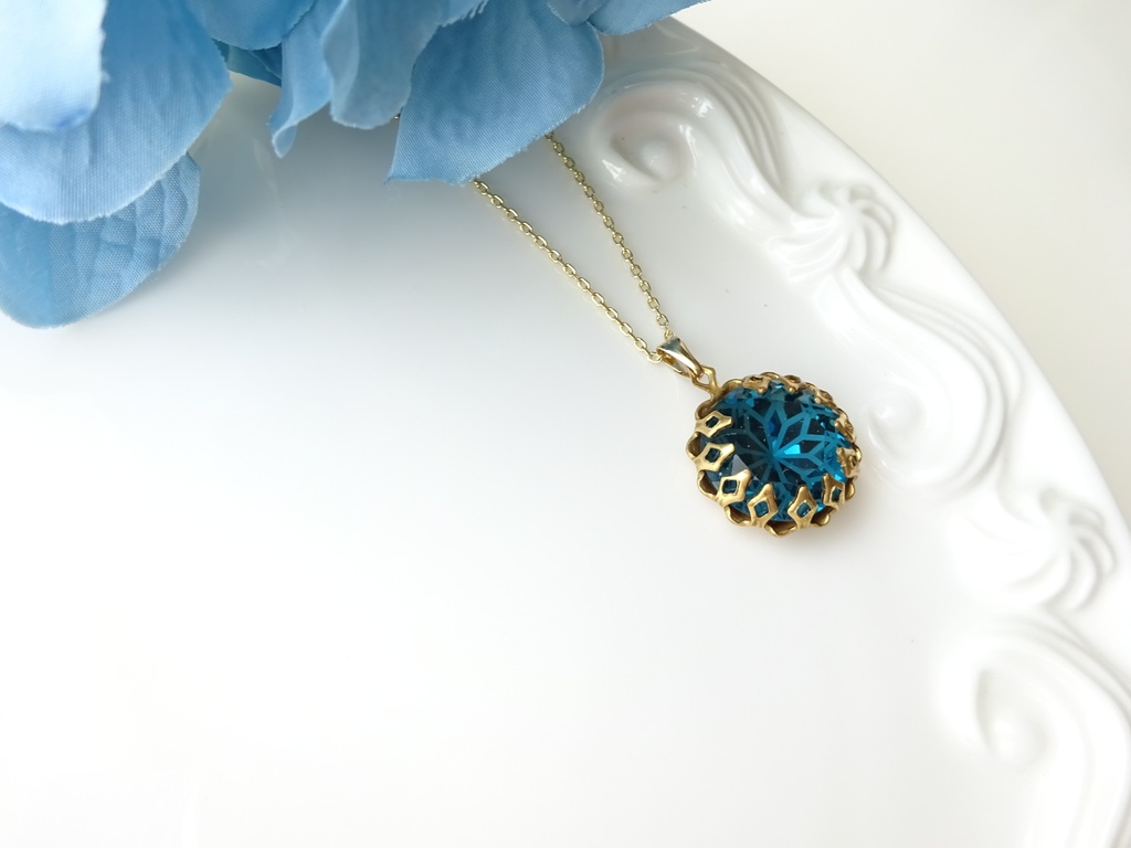 再販*ステンドグラスフラワー・マリンブルー