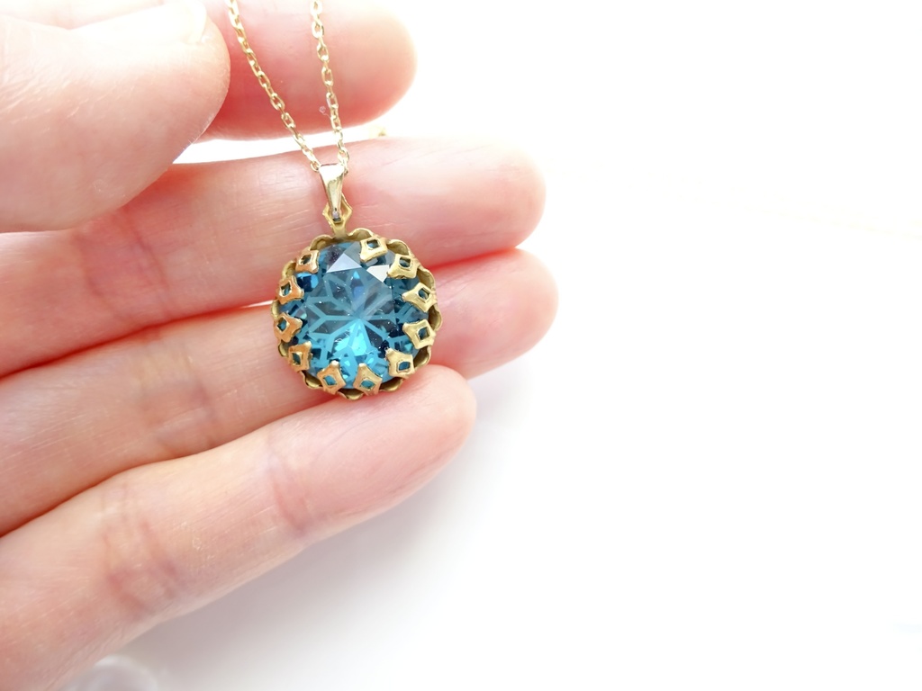 再販*ステンドグラスフラワー・マリンブルー