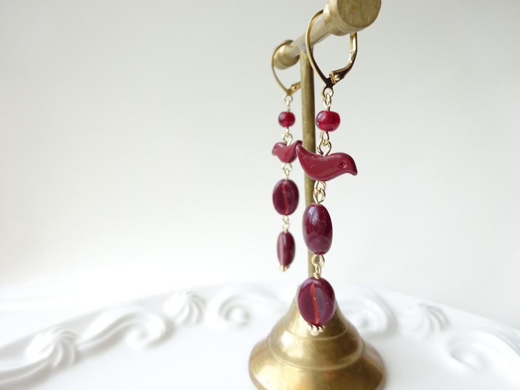 カフェバード ピアス・カフェモカ(イヤリングOK)