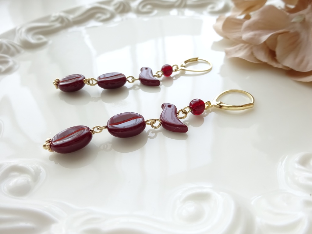 カフェバード ピアス・カフェモカ(イヤリングOK)