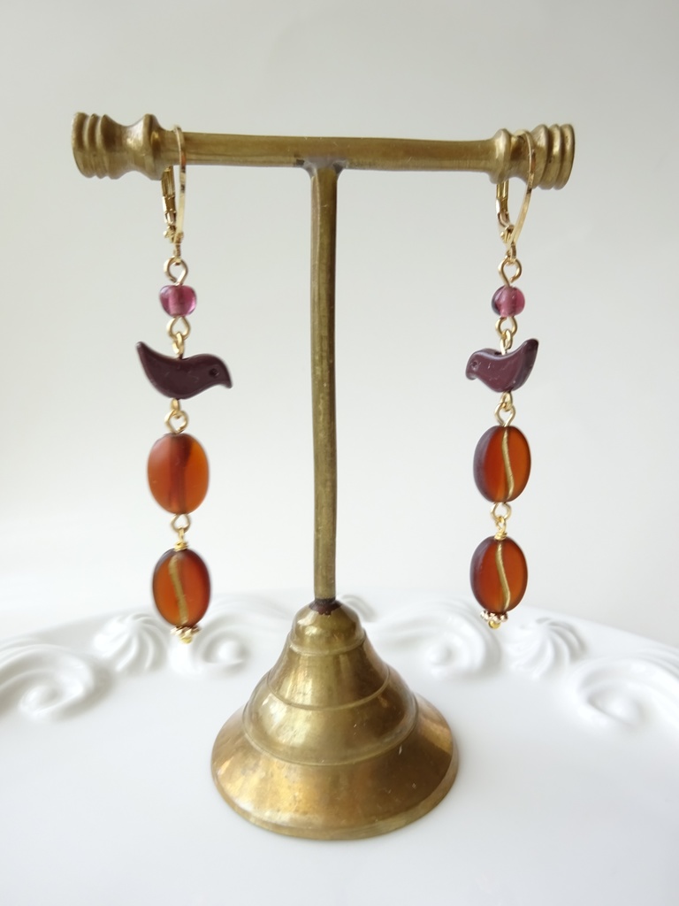 カフェバード ピアス・アイスコーヒー(イヤリングOK)