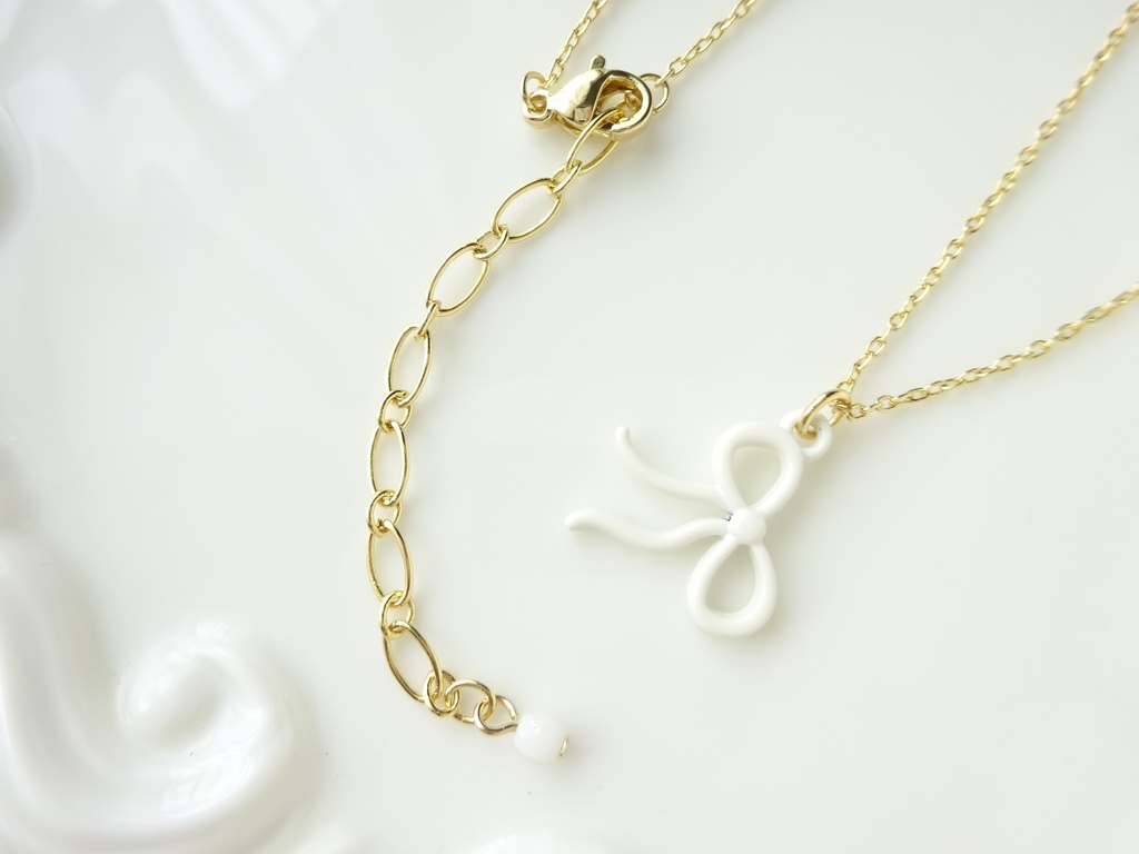 再販・リトルリボンネックレス・ホワイト