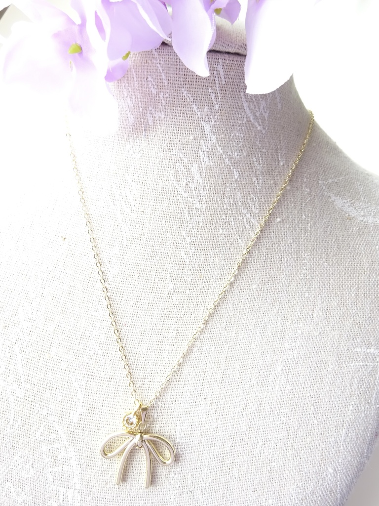 再販・2way・金色リボンのネックレス