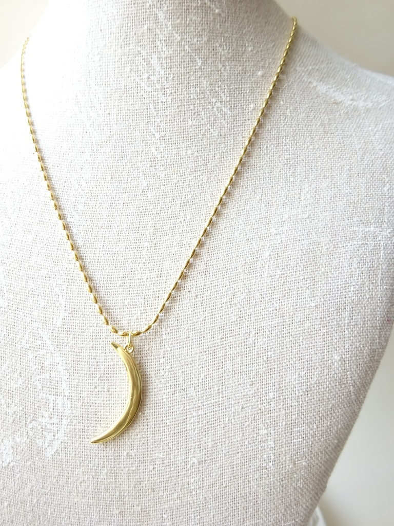 金の三日月ネックレス(おまけチャームつき)