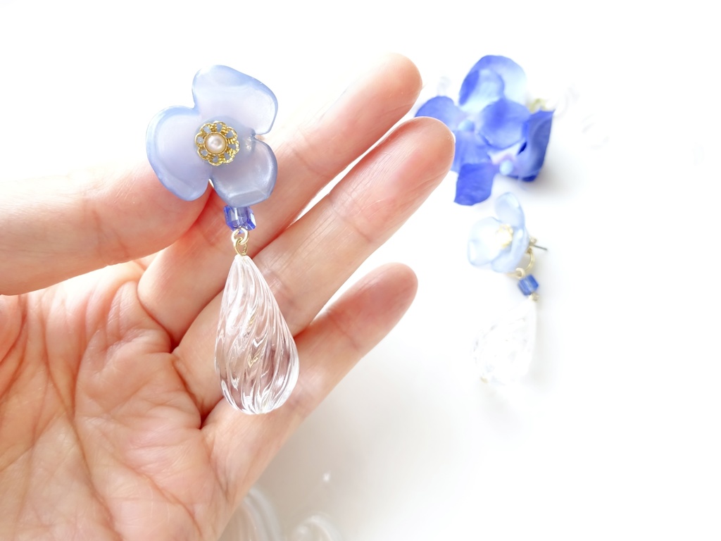 (2WAY)シエスタフラワー・ブルー(ピアスのみ)