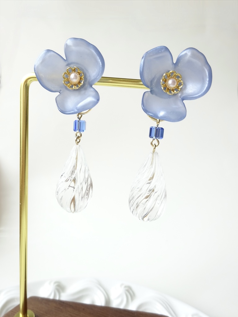 (2WAY)シエスタフラワー・ブルー(ピアスのみ)