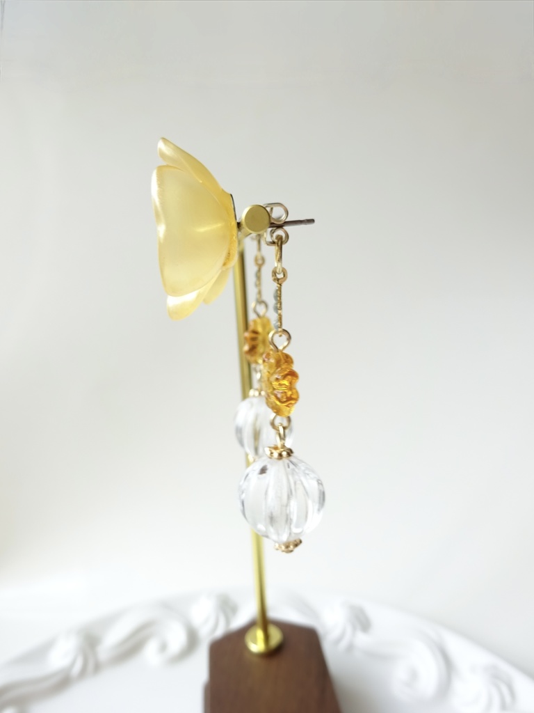 (2WAY)シエスタフラワー・イエロー(ピアスのみ)